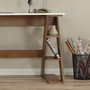 Hanah Home Lungo Escritorio de Estudio Roble Oscuro y Blanco